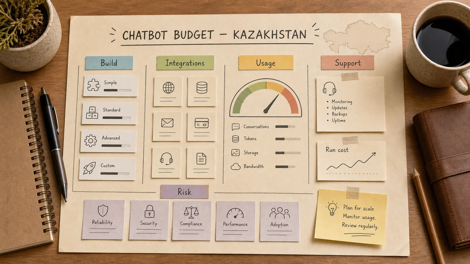 Сравнение цен на чат-бота в Казахстане: конструктор, фрилансер, студия и кастомный AI-агент