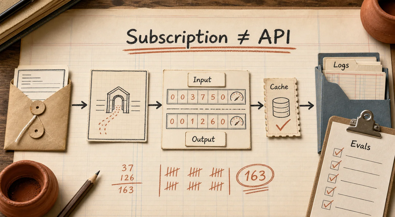 Diagram of a ChatGPT API integration: request, processing, response, and logging