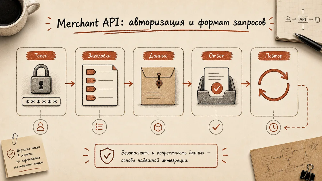 Карта интеграции маркетплейса: заказ продавца, XML-фид остатков, QR-оплата и чек для раздела «Merchant API: авторизация и формат запросов»