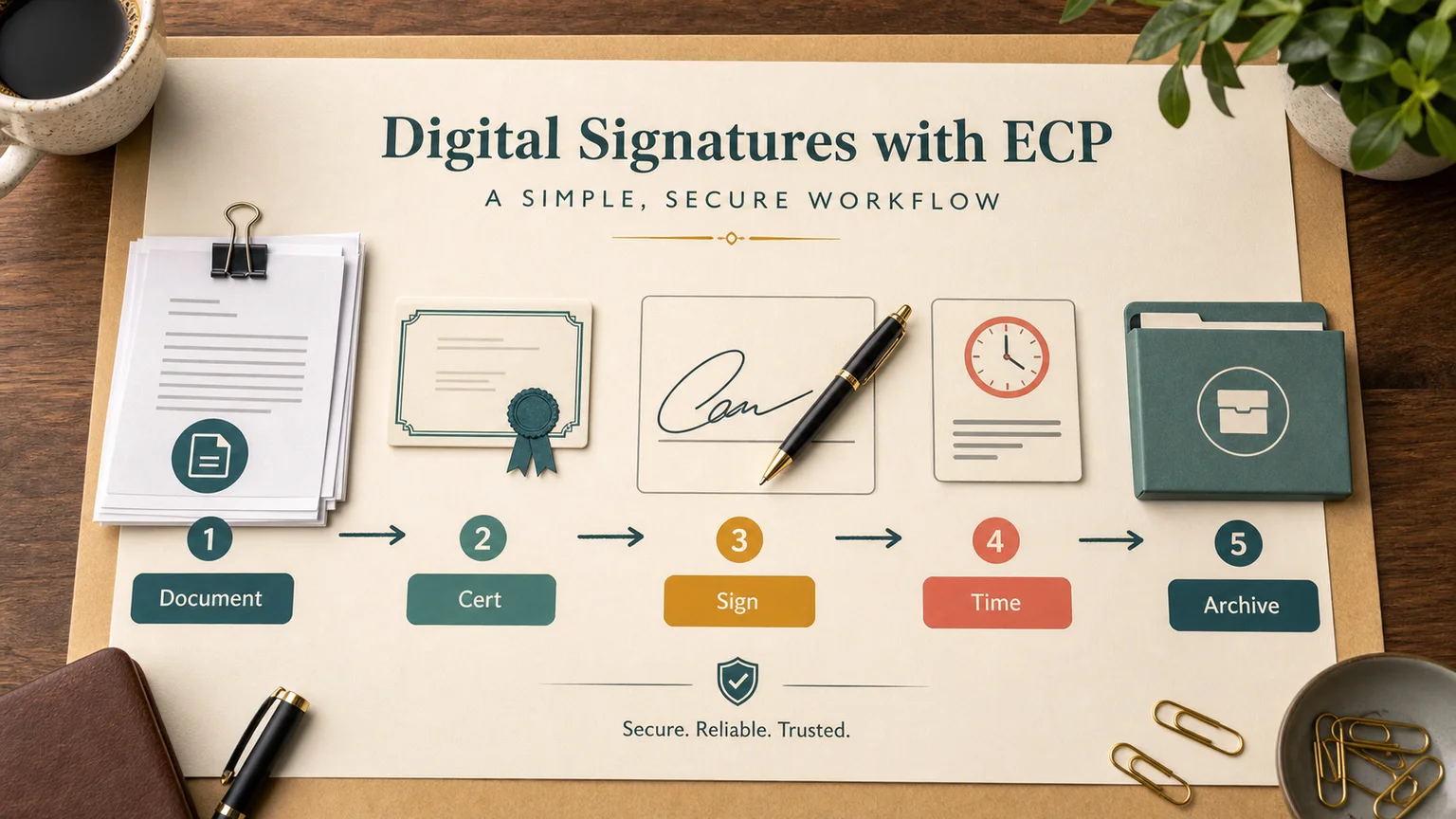 Digitally signing a document through a desktop client and a mobile e-signature app