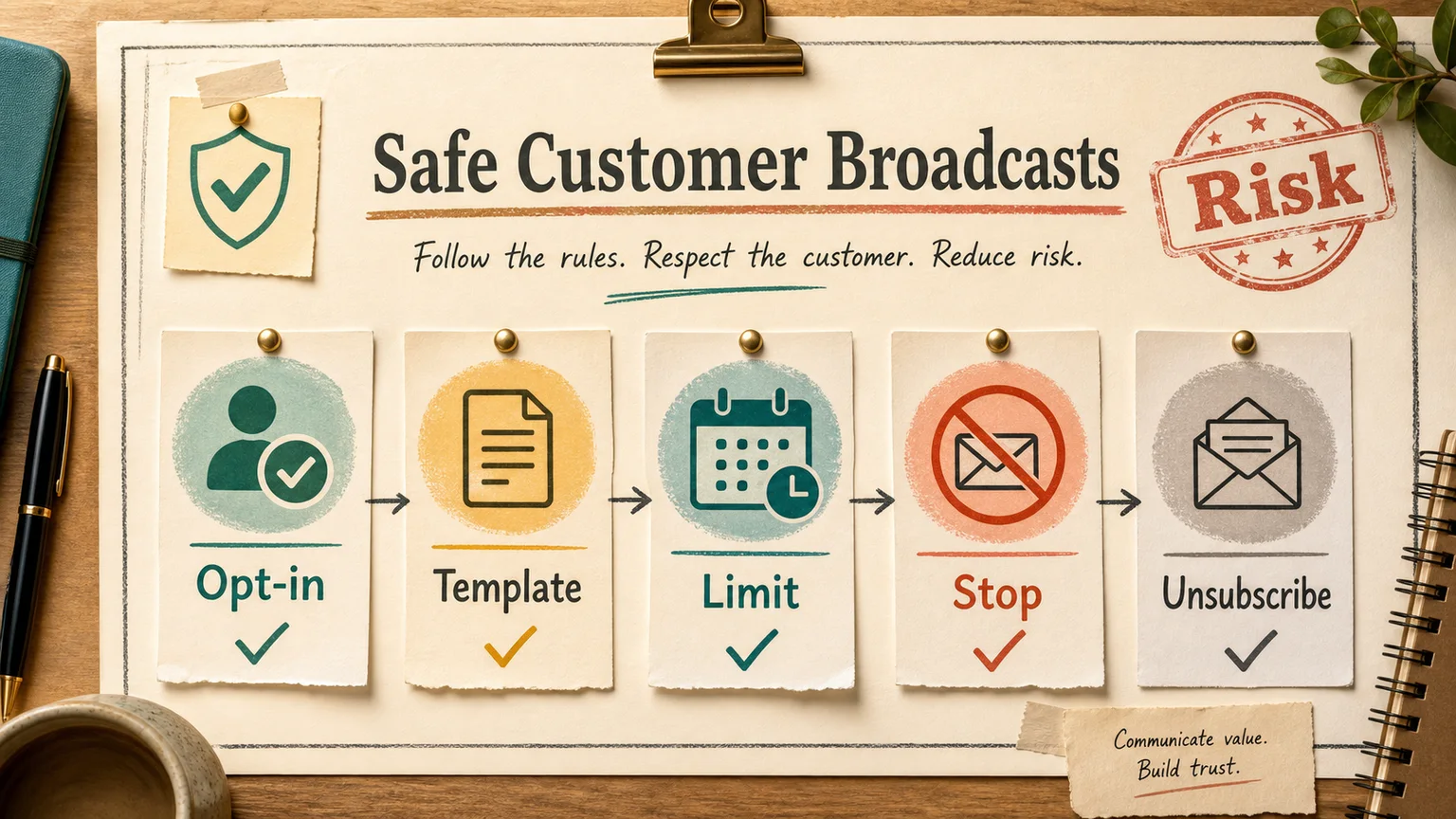 WhatsApp Business API dashboard showing approved templates, quality rating, and customer segments