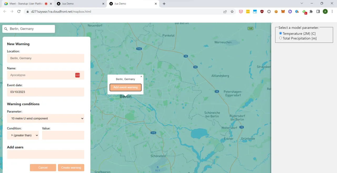 jua.ai: weather event history
